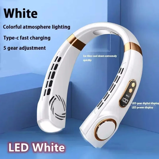 Unisex USB-Halsventilator Tragbar Blattlos Wiederaufladbar mit LED-Anzeige 19