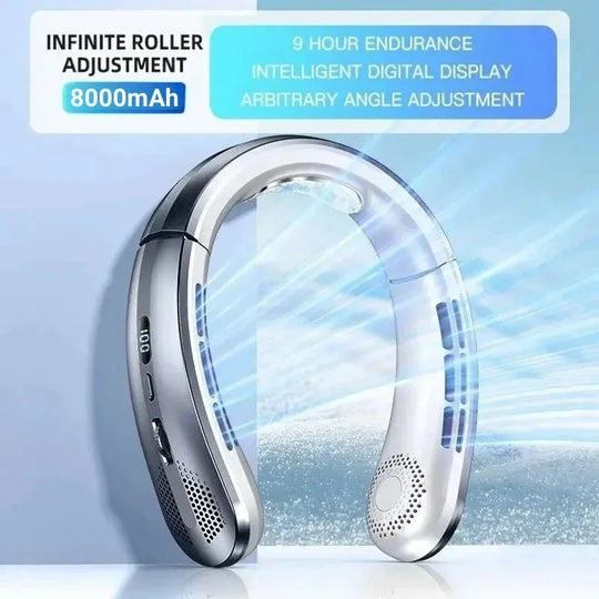 Unisex USB-Halsventilator Tragbar Blattlos Wiederaufladbar mit LED-Anzeige 5