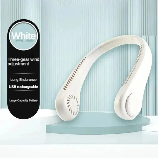 Unisex USB-Halsventilator Tragbar Blattlos Wiederaufladbar mit LED-Anzeige 8