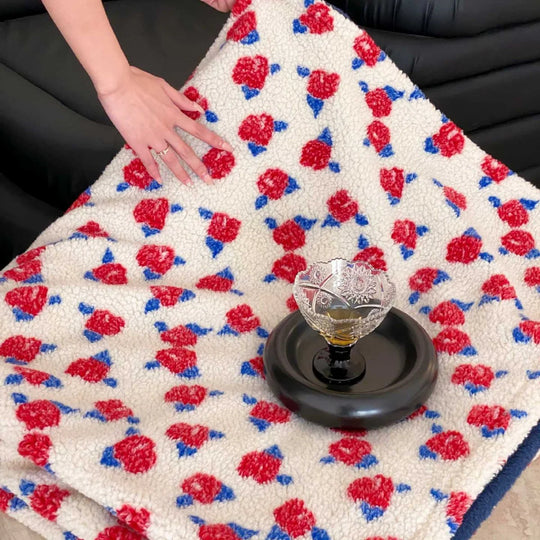 Unisex Wohndecke Retro-Blumenmuster für Gemütliche Abende 0