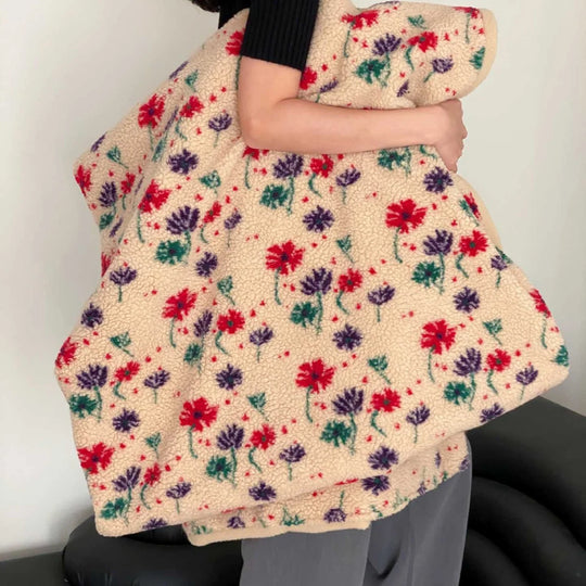 Unisex Wohndecke Retro-Blumenmuster für Gemütliche Abende 8