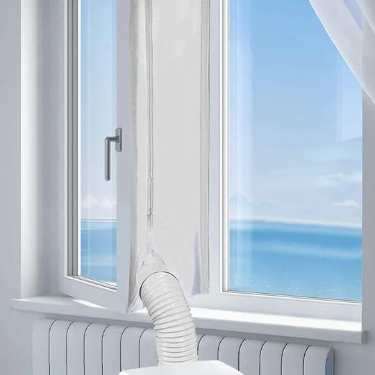 Universal Fensterdichtung für tragbare Klimaanlagen mit flexiblem Reißverschluss und Klebeband 2