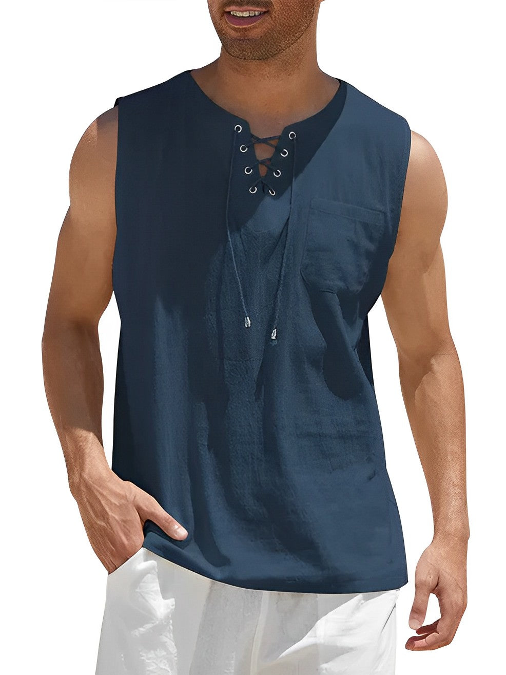 Variant image for Herren Tanktop Atmungsaktiv Baumwolle Für Sport Und Freizeit-43