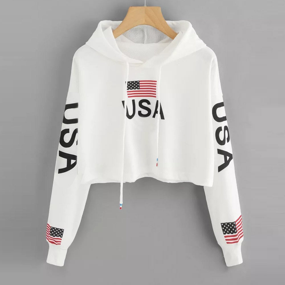 Usa Crop Pullover