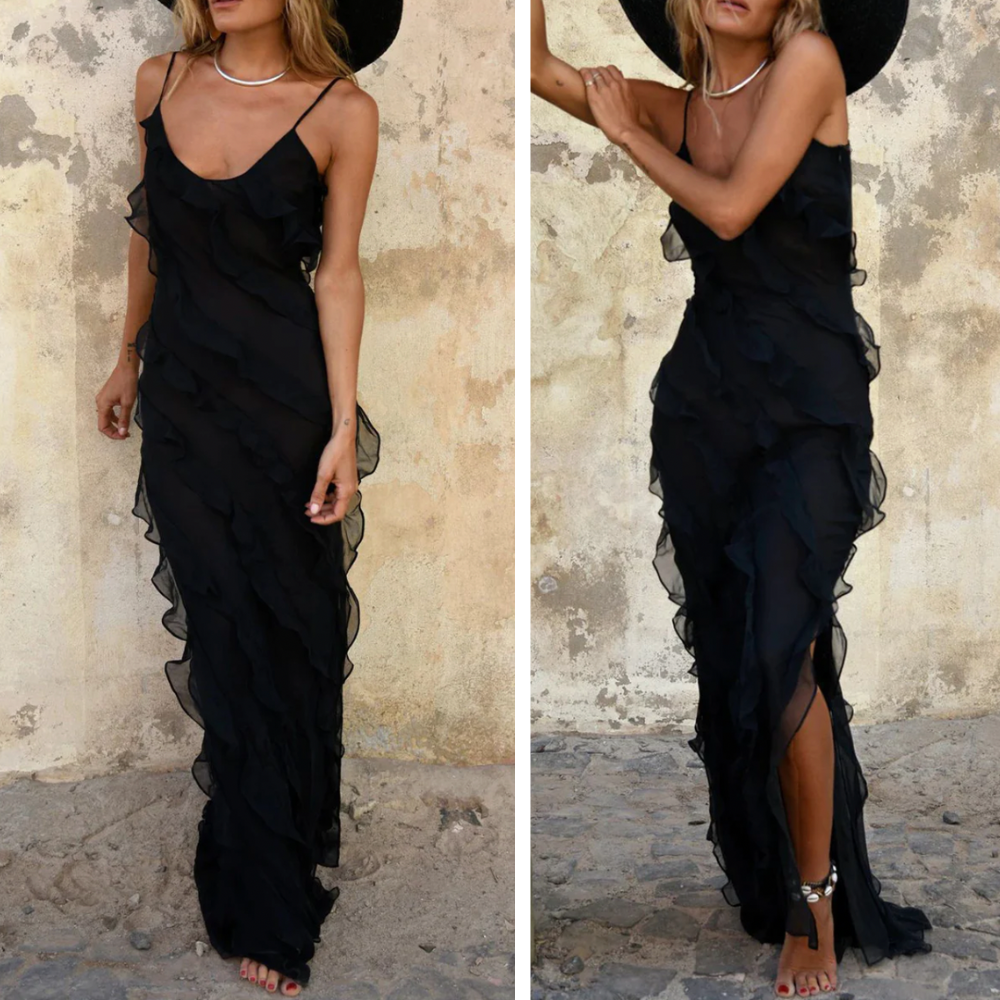Variant image for Damen Maxikleid Ärmellos Elegantes Sommerkleid Aus Leichtem Stoff-7