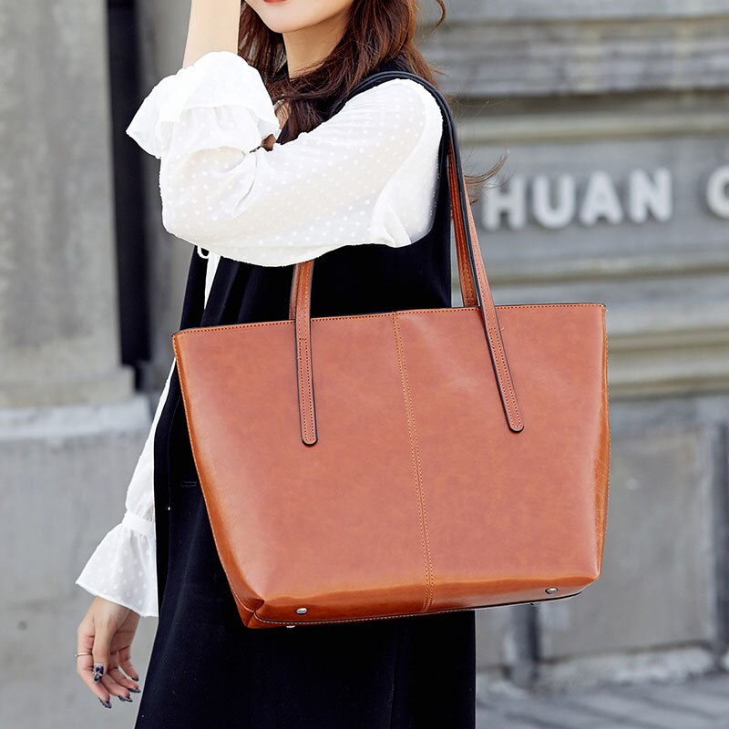 Vintage Öl Wachs Leder Tote Tasche