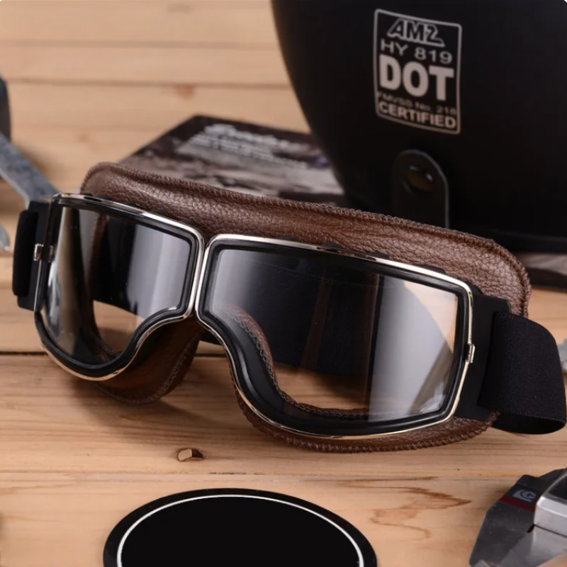 Vintage Motorradbrille im Retro-Stil 0