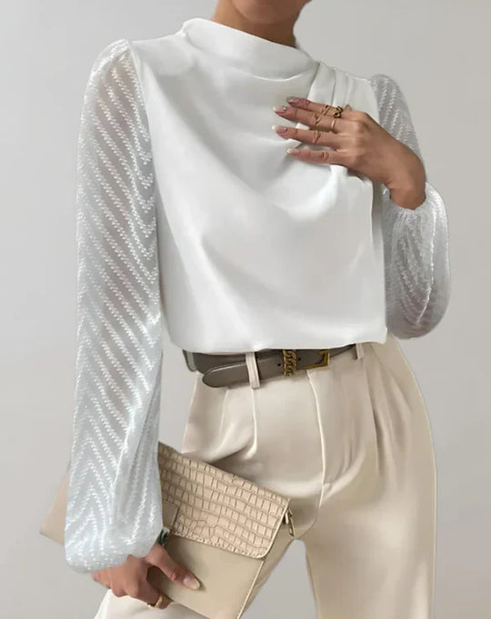 Damen Top Rundhals Leichtes Polyester für Vielseitige Outfits-2