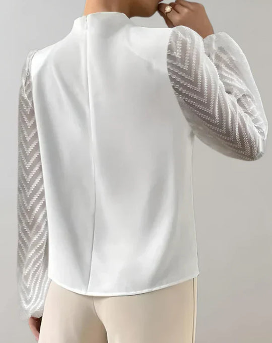 Damen Top Rundhals Leichtes Polyester für Vielseitige Outfits-3