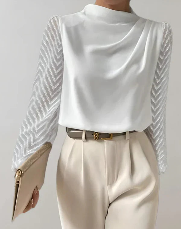 Damen Top Rundhals Leichtes Polyester für Vielseitige Outfits-4