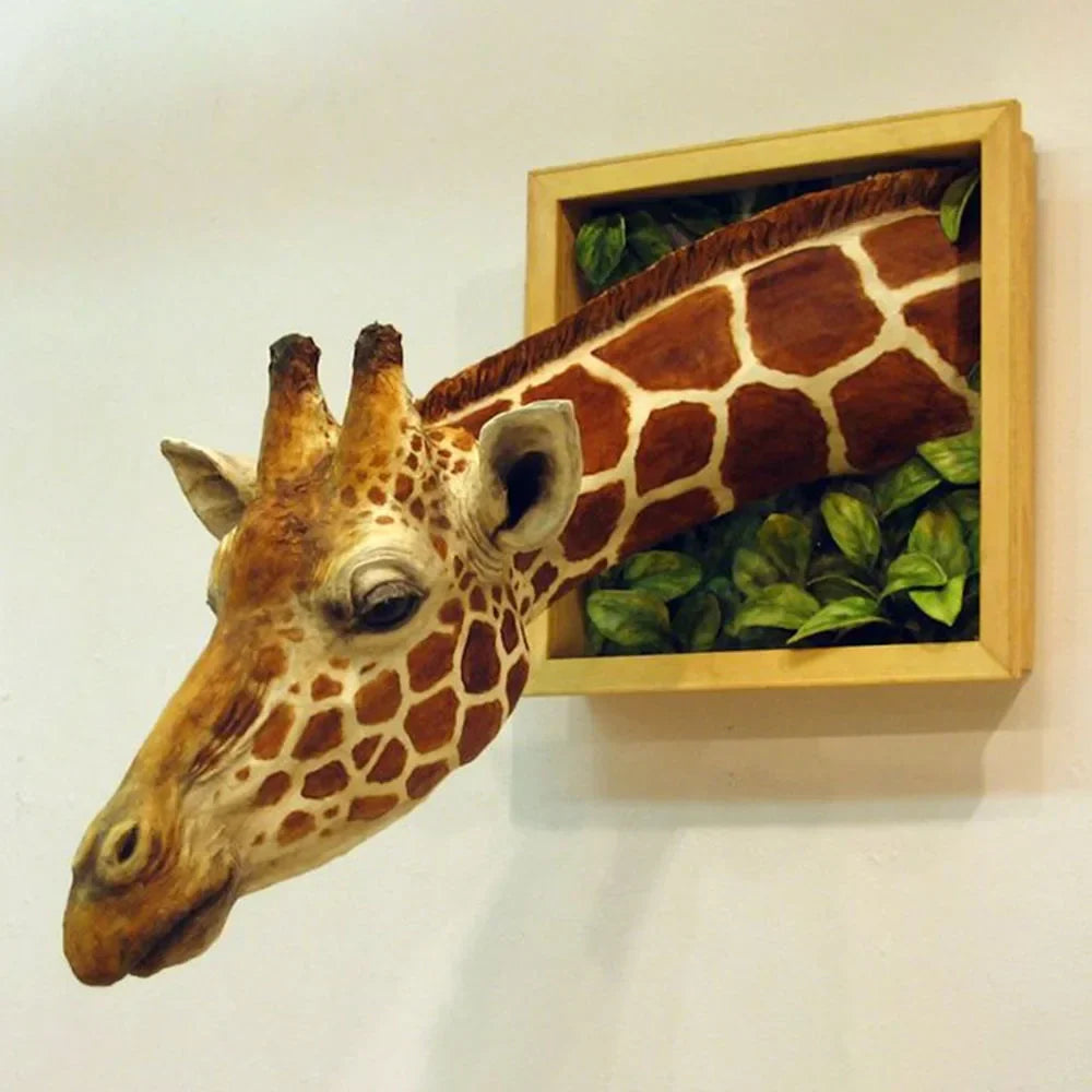 Wanddekoration Giraffenkopf 3D-Skulptur für kreative Räume 1