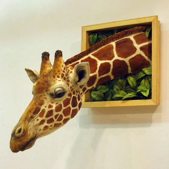 Wanddekoration Giraffenkopf 3D-Skulptur für kreative Räume 1