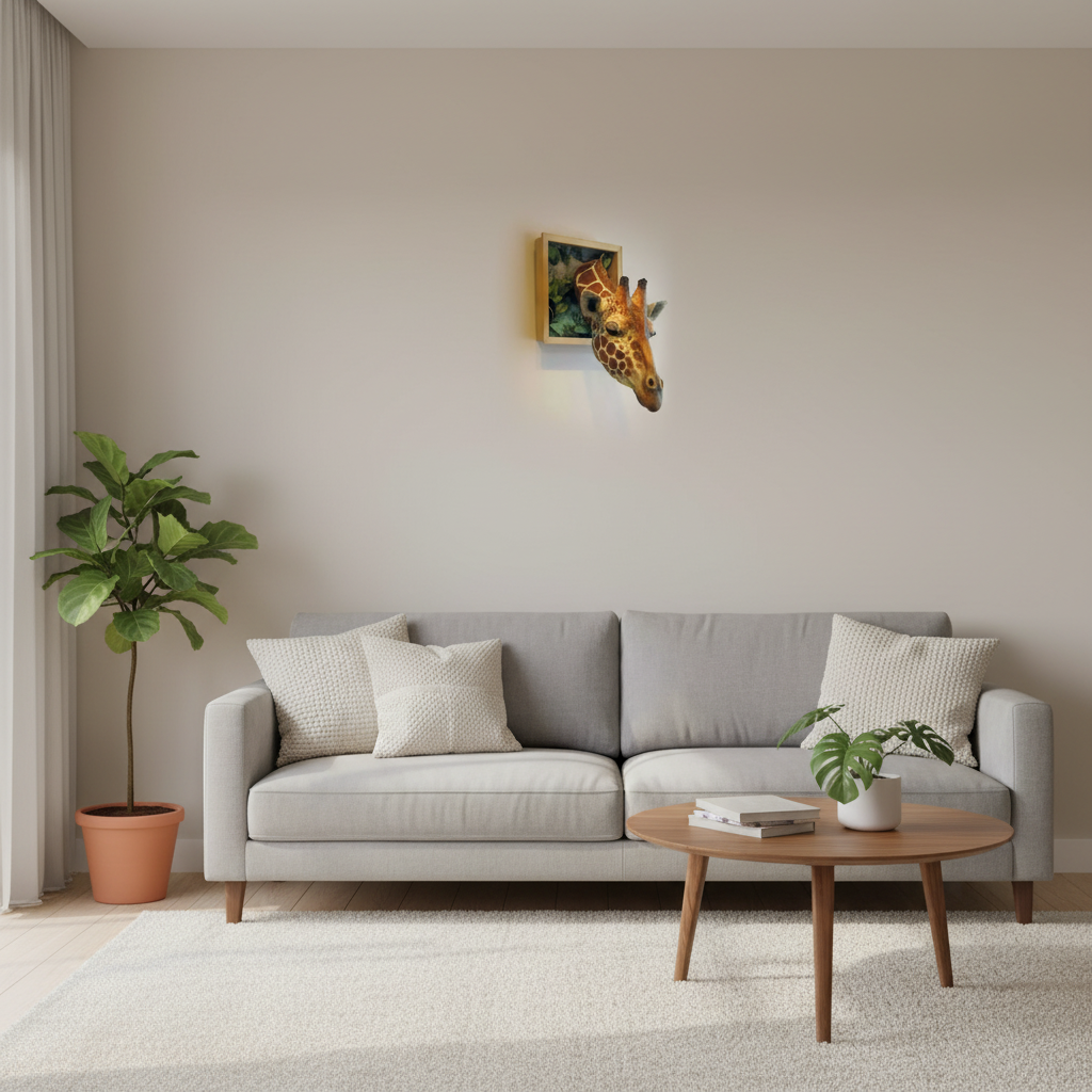 Wanddekoration Giraffenkopf 3D-Skulptur für kreative Räume 4