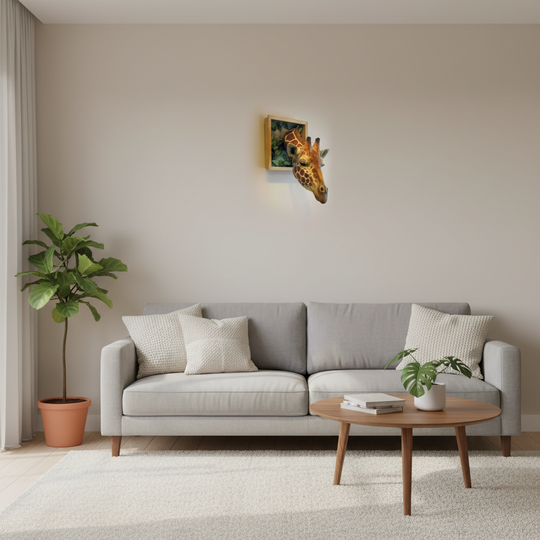 Wanddekoration Giraffenkopf 3D-Skulptur für kreative Räume 4