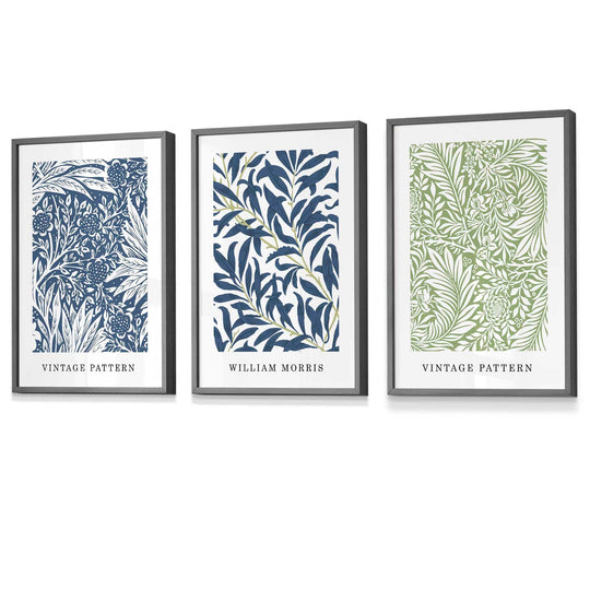 Wandkunst Set mit Vintage Blumenmotiven von William Morris 5