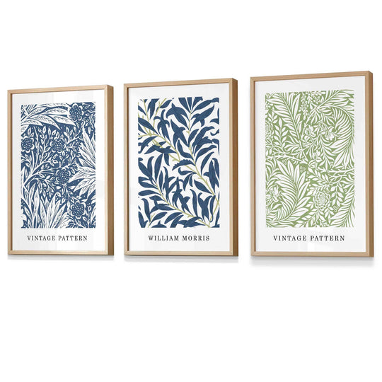 Wandkunst Set mit Vintage Blumenmotiven von William Morris 6