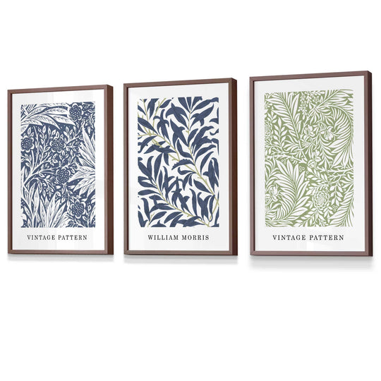 Wandkunst Set mit Vintage Blumenmotiven von William Morris 7