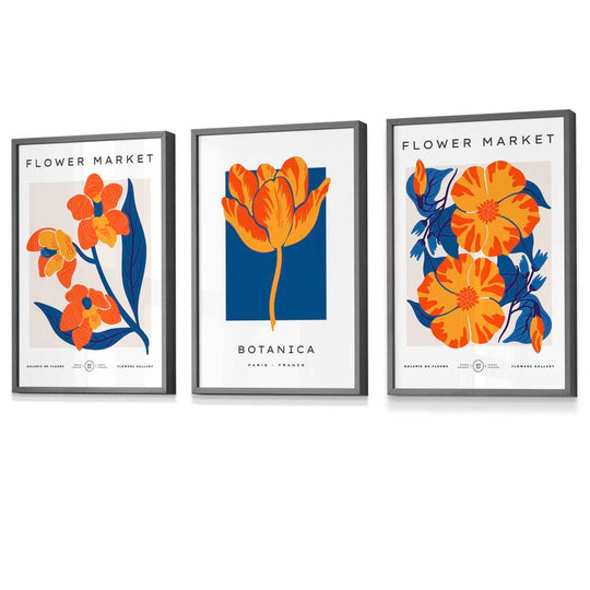 Wandkunstdrucke Set mit Blumenmotiven im Vintage-Stil 7