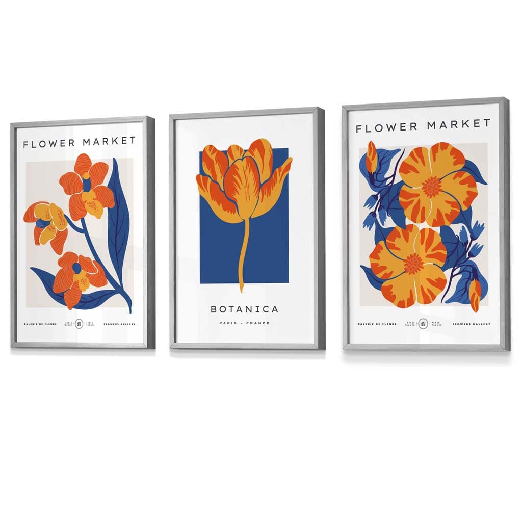 Wandkunstdrucke Set mit Blumenmotiven im Vintage-Stil 8