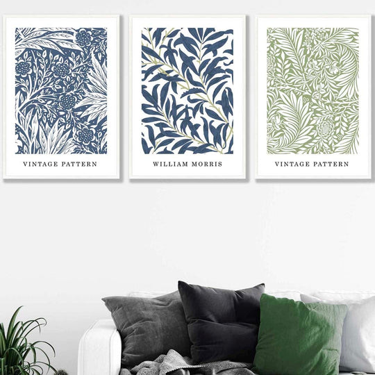 Wandkunstset Vintage Blumenmotive 3 Drucke für Wohnräume 3