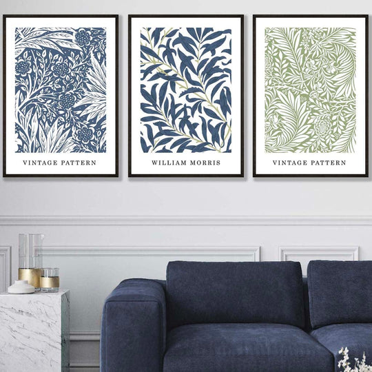 Wandkunstset Vintage Blumenmotive 3 Drucke für Wohnräume 4