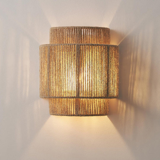 Wandleuchte Innen Bohème-Stil mit Schalter - Rustikale Wandlampe für Gemütliche Atmosphäre 2