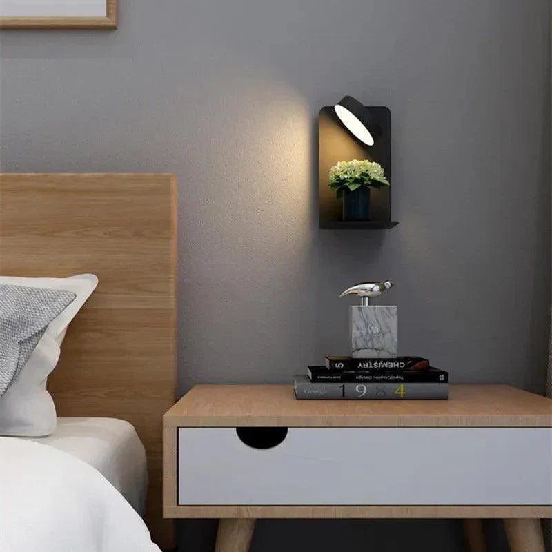 Wandleuchte Schwarz Innen Mit Drehbarem Kopf Und USB-Ladestation - LED Wandlampe Für Schlafzimmer Und Wohnzimmer 1