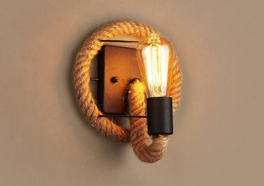 Wandleuchte im Vintage-Stil mit Seil 4