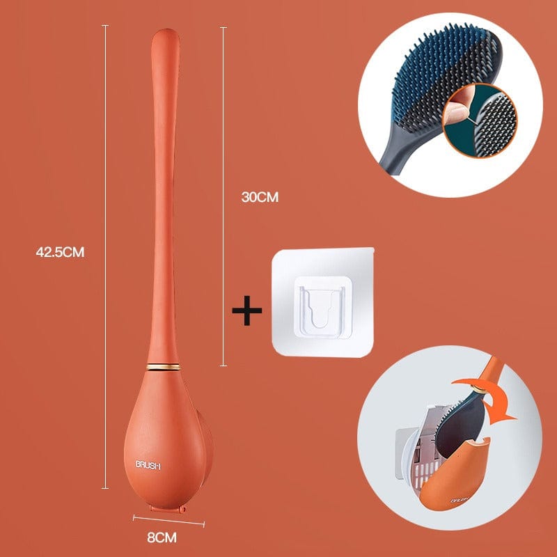 Wandmontierte Silikon-Toilettenbürste mit ergonomischem Griff 7