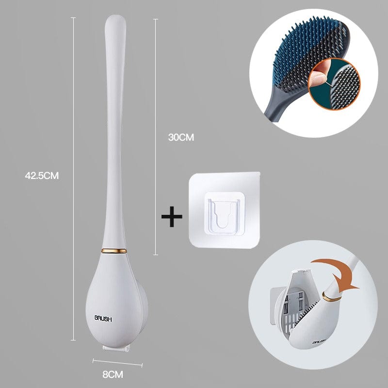Wandmontierte Silikon-Toilettenbürste mit ergonomischem Griff 8