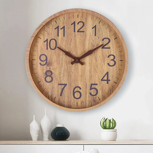 Wanduhr Modern Quarzwerk mit Einzigartiger Holzmaserung für Stilvolles Wohnen 0