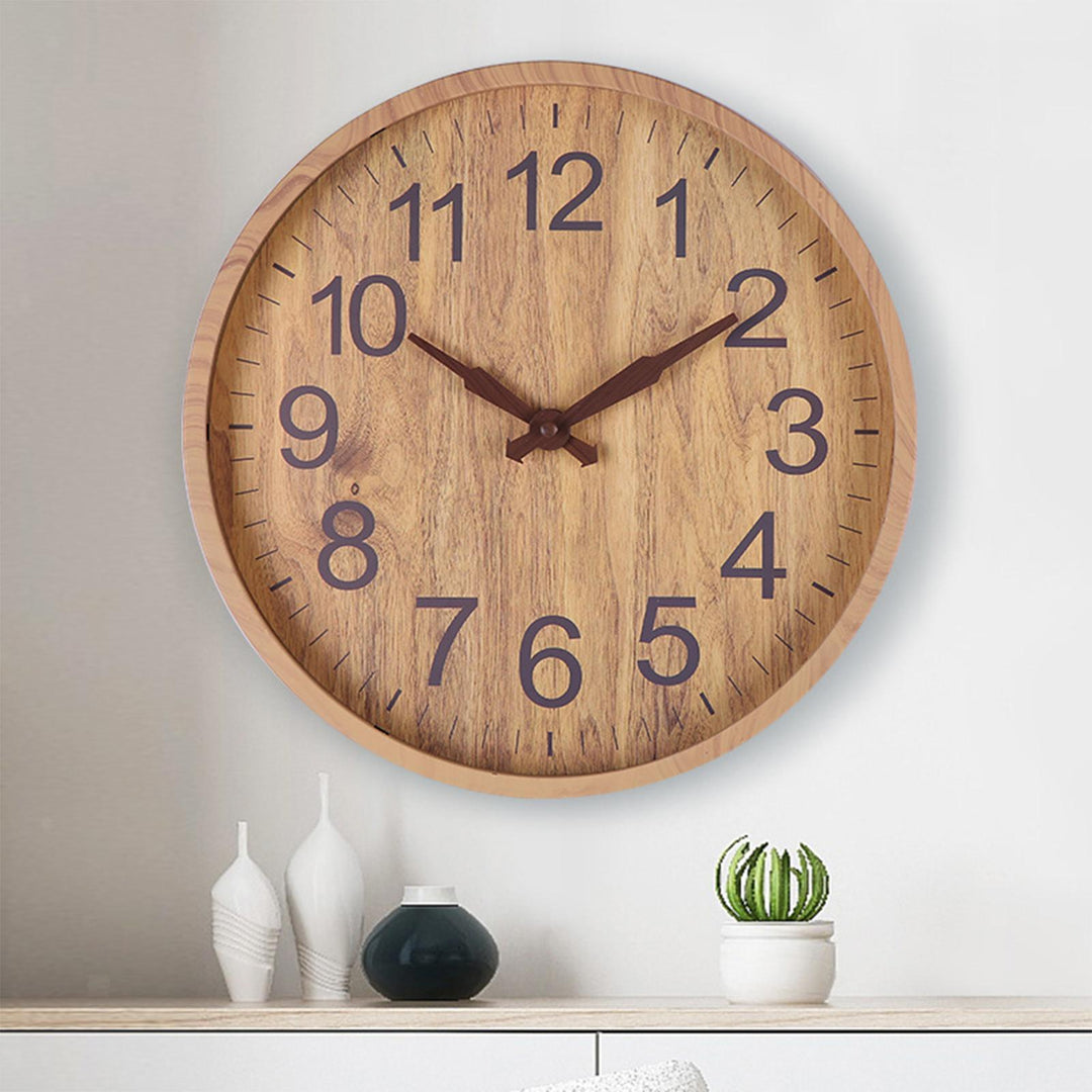 Wanduhr Modern Quarzwerk mit Einzigartiger Holzmaserung für Stilvolles Wohnen 3