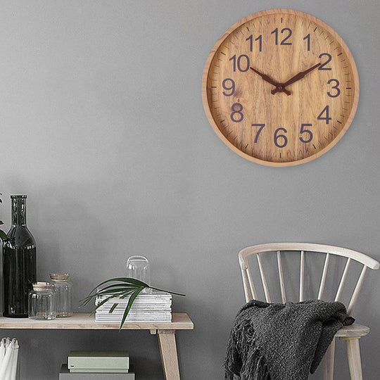 Wanduhr Modern Quarzwerk mit Einzigartiger Holzmaserung für Stilvolles Wohnen 4