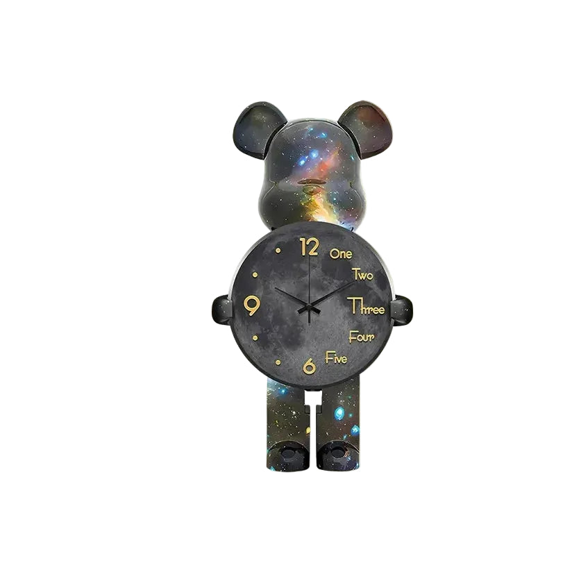 Wanduhr mit Bärenmotiv und LED-Beleuchtung für Kinderzimmer 0