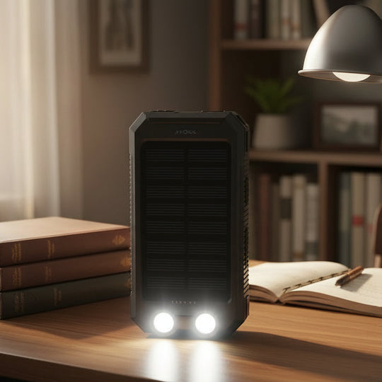 Wasserdichte Power Bank Solar für Outdoor-Abenteuer mit 30000 mAh und LED-Taschenlampe 0
