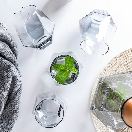 Wasserkrüge aus Glas Set mit Karaffe und Bechern für kalte Getränke 3