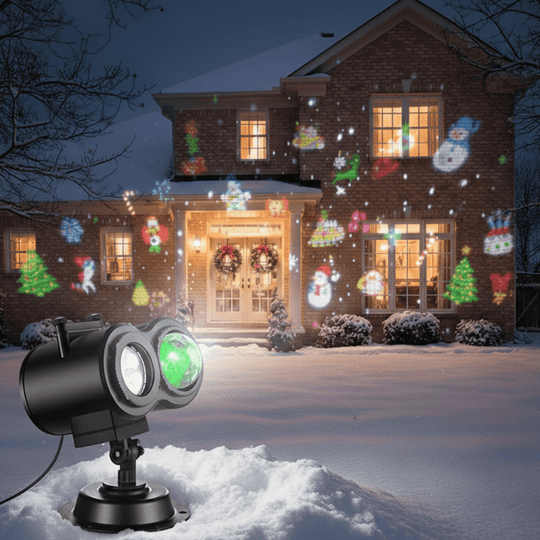 Weihnachtslichtprojektor für Außenbereich mit 16 Motiven und Fernbedienung 0