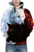 Weiß Und Schwarz Wolf Hoodie
