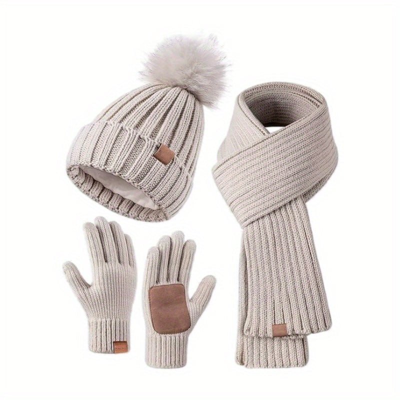 Winterset für Männer und Frauen – 3-in-1 Mütze, Schal und Handschuhe 1