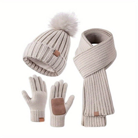 Winterset für Männer und Frauen – 3-in-1 Mütze, Schal und Handschuhe 1