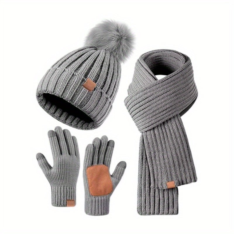Winterset für Männer und Frauen – 3-in-1 Mütze, Schal und Handschuhe 2