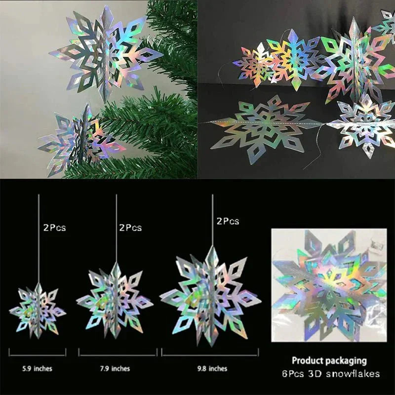 Winterzauber Raumdekoration 3D Schneeflocken für Feste 2