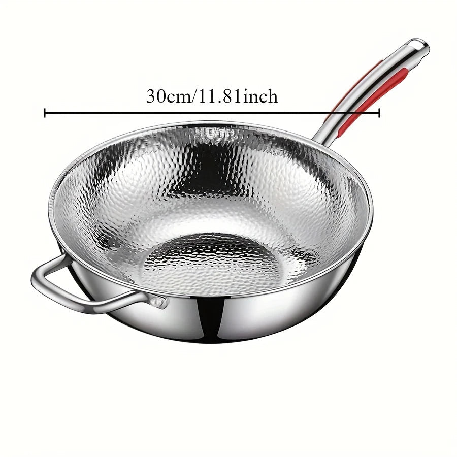 Wok Pfanne Induktion Rund Boden 32 cm für Vielseitiges Kochen 6