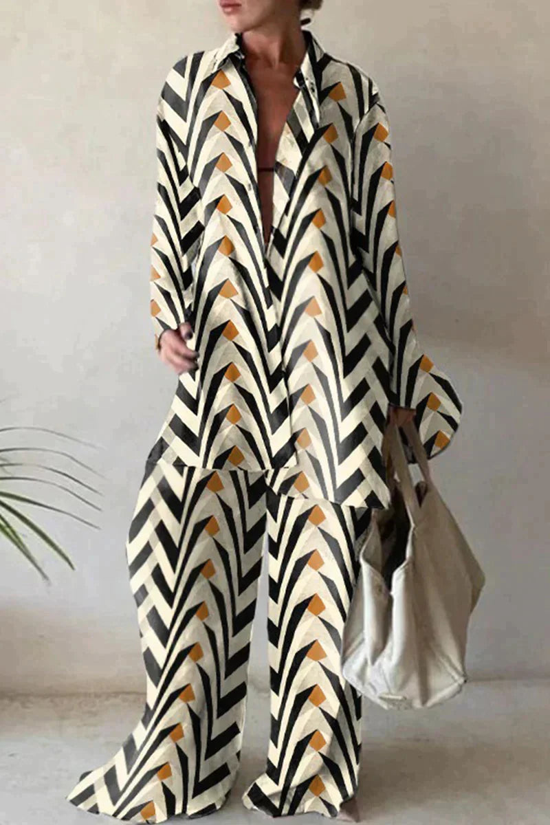 Variant image for Damen Set Leinenhose und Leinenhemd Elegantes Sommer Outfit-22