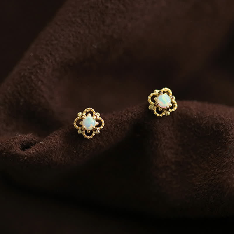 Zarte Vintage-Ohrringe mit Opal für Damen - Stilvolles Design 0