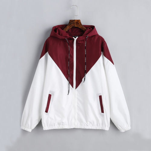 Zweifarbige Windbreaker-Jacke