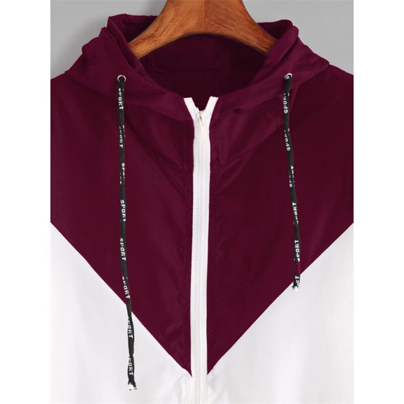 Zweifarbige Windbreaker-Jacke