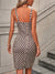 Damen Kleid mit Bindedetail und Blattmuster für Sommerveranstaltungen, Hochwertiger Stoff-4