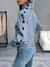 Damen Langarmshirt Hoher Kragen Streifen Baumwolle Modernes Design-5