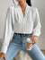 Variant image for Damenbluse Schwarz V-Hals Elegant Polyester Bequem-5